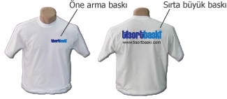 Öne Arma Sırta Büyük Tişört (T-Shirt) Baskı Örneği